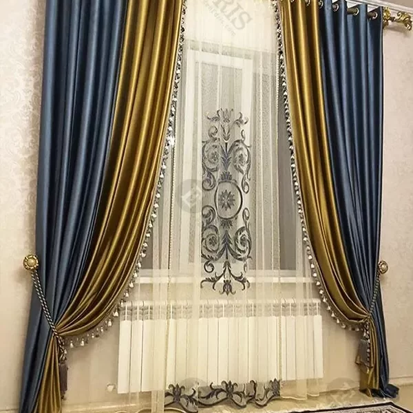 پرده حریر طرحدار