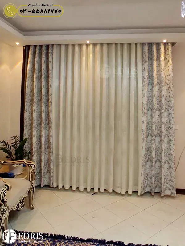 مدل پرده مینیمال همراه با دکور